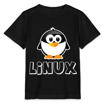 Linux Geek Penguin Lifestyle IT Geek - Stanley/Stella MINI CREATOR Kids’ T-Shirt - black - Front - Mikhail (115cm)