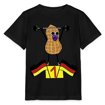 Erdnuss Baby Sportler Gewichte Training Deutscher - Stanley/Stella Kinder T-Shirt MINI CREATOR  - Schwarz - Vorne - Mikhail (115cm)