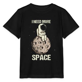 Astronaut Lune Need More Space Space - T-shirt bio MINI CREATOR Stanley/Stella Enfant - noir - Devant - Mikhail (115cm)