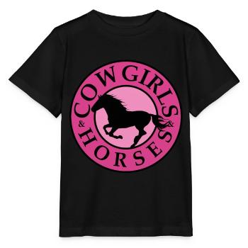 Pferd Pferde Herz Reiten Mädchen Frauen Geschenk - Stanley/Stella Kinder T-Shirt MINI CREATOR  - Schwarz - Vorne - Mikhail (115cm)