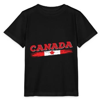 Kanada Flagge Ahorn Kanadier kanadisch - Stanley/Stella Kinder T-Shirt MINI CREATOR  - Schwarz - Vorne - Mikhail (115cm)