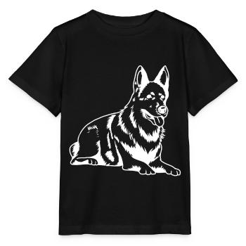 Shepherd Silhouette Guard Dog Service Dog - Stanley/Stella MINI CREATOR Kids’ T-Shirt - black - Front - Mikhail (115cm)