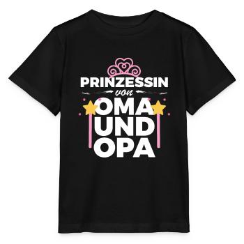 Prinzessin von Oma und Opa für Enkeltochter - Stanley/Stella Kinder T-Shirt MINI CREATOR  - Schwarz - Vorne - Mikhail (115cm)