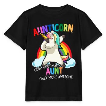Aunticorn Aunt Dabbendes Unicorn Dabbing Unicorn - Stanley/Stella MINI CREATOR Kids’ T-Shirt - black - Front - Mikhail (115cm)