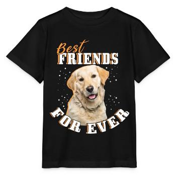 Golden Golden Retriever Dog - Stanley/Stella MINI CREATOR Kids’ T-Shirt - black - Front - Mikhail (115cm)