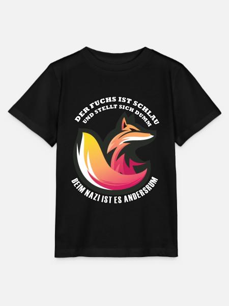 Gegen Nazis & Rassismus Fuchs Spruch Geschenk - Stanley/Stella Kinder T-Shirt MINI CREATOR - Schwarz