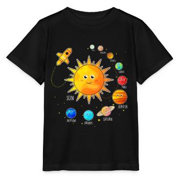 Solar System Children's Space Planet Universe - Stanley/Stella MINI CREATOR Kids’ T-Shirt - black - Front - Mikhail (115cm)