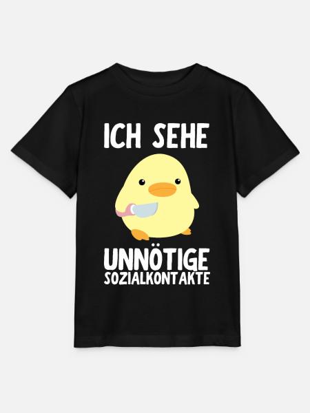 Ünnötige Sozialkontakte Ente mit Messer Meme Küken - Stanley/Stella Kinder T-Shirt MINI CREATOR - Schwarz