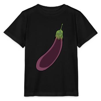 Aubergine Gemüse Vitamine kochen Küche Vegetarisch - Stanley/Stella Kinder T-Shirt MINI CREATOR  - Schwarz - Vorne - Mikhail (115cm)