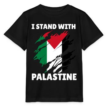 Palestinian Flag I Stand With Palestine - Stanley/Stella MINI CREATOR Kids’ T-Shirt - black - Front - Mikhail (115cm)