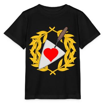 Maurerkelle Baustelle Hausbau Eigenheim Bauen Herz - Stanley/Stella Kinder T-Shirt MINI CREATOR  - Schwarz - Vorne - Mikhail (115cm)