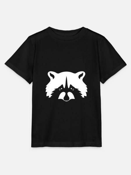 Waschbär Kopf Tierfreund Tierliebe - Stanley/Stella Kinder T-Shirt MINI CREATOR - Schwarz