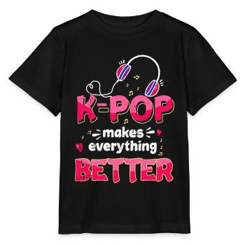 K-pop - Stanley/Stella MINI CREATOR Kids’ T-Shirt - black - Front - Mikhail (115cm)