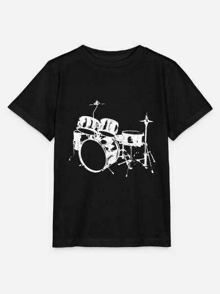 Schlagzeuger Tshirt Rock Bass für Drummer Musiker - Stanley/Stella Kinder T-Shirt MINI CREATOR - Schwarz