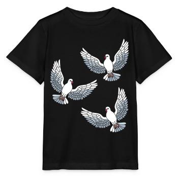 Pigeons Oiseaux - T-shirt bio MINI CREATOR Stanley/Stella Enfant - noir - Devant - Mikhail (115cm)