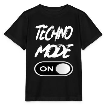 Techno Mode On - Techno Techno Musique Techno - T-shirt bio MINI CREATOR Stanley/Stella Enfant - noir - Devant - Mikhail (115cm)