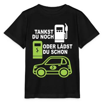 Elektroauto E-Auto Elektro Auto E-Mobilität - Stanley/Stella Kinder T-Shirt MINI CREATOR  - Schwarz - Vorne - Mikhail (115cm)
