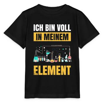 Chemie Tshirt Neutron Atom Molekül Lehrer Alchemie - Stanley/Stella Kinder T-Shirt MINI CREATOR  - Schwarz - Vorne - Mikhail (115cm)