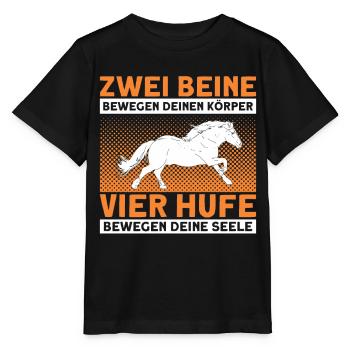 Reiten Reiter Haflinger Geschenk - Stanley/Stella Kinder T-Shirt MINI CREATOR  - Schwarz - Vorne - Mikhail (115cm)