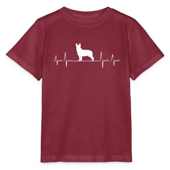 Harzer Fuchs Herzschlag Hütehund Geschenk - Stanley/Stella Kinder T-Shirt MINI CREATOR  - Burgunderrot - Vorne - Kain (125cm)