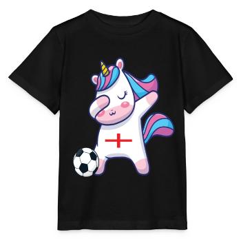 Dabbing Licorne Football Angleterre - T-shirt bio MINI CREATOR Stanley/Stella Enfant - noir - Devant - Mikhail (115cm)