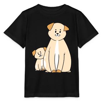 Chien chiot chiot - T-shirt bio MINI CREATOR Stanley/Stella Enfant - noir - Devant - Mikhail (115cm)