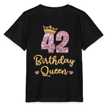 42.Anniversaire Reine 42 ans 42 ans Quarante-deux - T-shirt bio MINI CREATOR Stanley/Stella Enfant - noir - Devant - Mikhail (115cm)