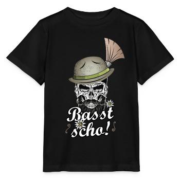 Basst scho Bayern Grantler Bua Bayrischer Dialekt - Stanley/Stella Kinder T-Shirt MINI CREATOR  - Schwarz - Vorne - Mikhail (115cm)