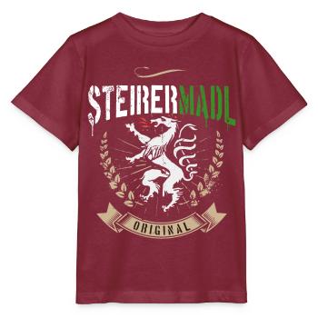 Steirermadl Steiermark Steirerin Steirer Madl - Stanley/Stella Kinder T-Shirt MINI CREATOR  - Burgunderrot - Vorne - Kain (125cm)