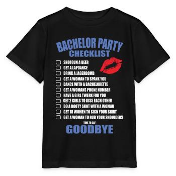 Bachelor Party Checklist - Stanley/Stella MINI CREATOR Kids’ T-Shirt - black - Front - Mikhail (115cm)