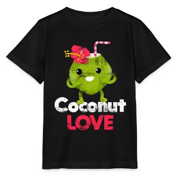 Coconut love - Stanley/Stella MINI CREATOR Kids’ T-Shirt - black - Front - Mikhail (115cm)