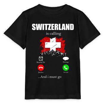 Switzerland - Stanley/Stella MINI CREATOR Kids’ T-Shirt - black - Front - Mikhail (115cm)