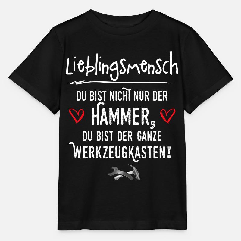 Lieblingsmensch Sprüche Du bist Hammer Geschenk - Stanley/Stella Kinder T-Shirt MINI CREATOR - Schwarz