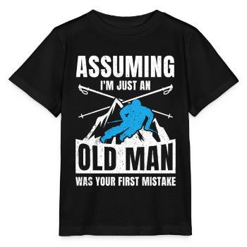 Ski Tshirt Apres Ski Jumping Winter Snow Ski Lift - Stanley/Stella MINI CREATOR Kids’ T-Shirt - black - Front - Mikhail (115cm)