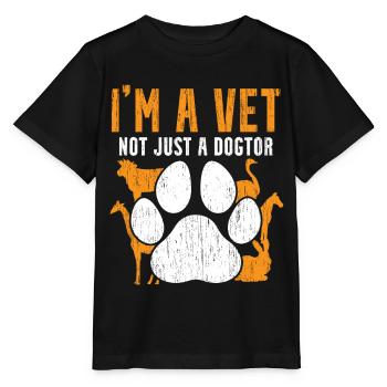Je ne suis pas seulement dogtor. - T-shirt bio MINI CREATOR Stanley/Stella Enfant - noir - Devant - Mikhail (115cm)