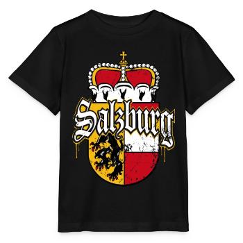 Salzburg Wappen Salzburger Patriot - Stanley/Stella Kinder T-Shirt MINI CREATOR  - Schwarz - Vorne - Mikhail (115cm)