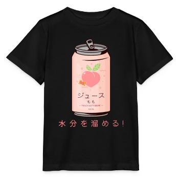 90s Japanese Aesthetic Peach Juice Can Aesthetic - Stanley/Stella MINI CREATOR Kids’ T-Shirt - black - Front - Mikhail (115cm)