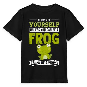 Frosch Geschenk Prinz Lurch Fröschlein Märchen - Stanley/Stella Kinder T-Shirt MINI CREATOR  - Schwarz - Vorne - Mikhail (115cm)