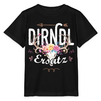 Dirndl Ersatz Hirsch Geweih Madl Jägerin Tracht - Stanley/Stella Kinder T-Shirt MINI CREATOR  - Schwarz - Vorne - Mikhail (115cm)