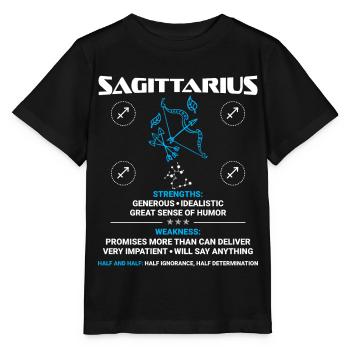 Sagittaire Astrologie - T-shirt bio MINI CREATOR Stanley/Stella Enfant - noir - Devant - Mikhail (115cm)