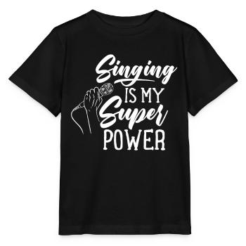 Singen Ist Meine Superkraft Gesang Sänger Lied - Stanley/Stella Kinder T-Shirt MINI CREATOR  - Schwarz - Vorne - Mikhail (115cm)
