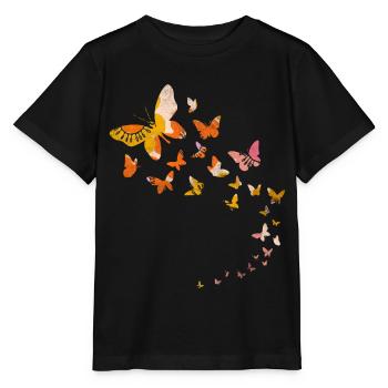 Cute flowers butterfly - Stanley/Stella MINI CREATOR Kids’ T-Shirt - black - Front - Mikhail (115cm)