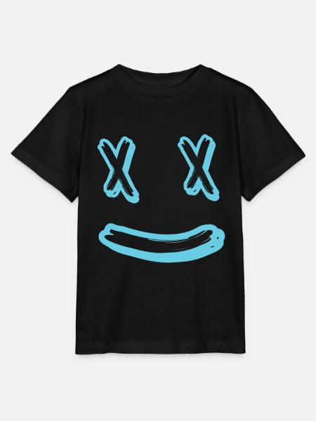 Gesicht Lachen - Stanley/Stella Kinder T-Shirt MINI CREATOR - Schwarz