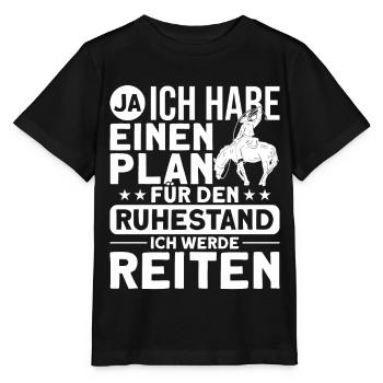 Reiter Reiten Westernreiten - Stanley/Stella Kinder T-Shirt MINI CREATOR  - Schwarz - Vorne - Mikhail (115cm)
