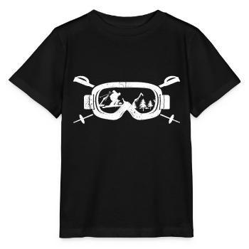 Ski Tshirt Apres Ski Jumping Winter Snow Ski Lift - Stanley/Stella MINI CREATOR Kids’ T-Shirt - black - Front - Mikhail (115cm)