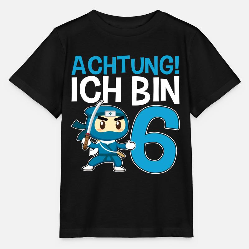 Achtung ich bin 6 - Stanley/Stella Kinder T-Shirt MINI CREATOR  - Schwarz