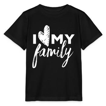 J’aime Ma famille Famille Familles Parents - T-shirt bio MINI CREATOR Stanley/Stella Enfant - noir - Devant - Mikhail (115cm)