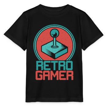 Retro Gamer Joystick - Stanley/Stella Kinder T-Shirt MINI CREATOR  - Schwarz - Vorne - Mikhail (115cm)
