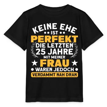 Ehepaar 25. Hochzeitstag Silberhochzeit - Stanley/Stella Kinder T-Shirt MINI CREATOR  - Schwarz - Vorne - Mikhail (115cm)