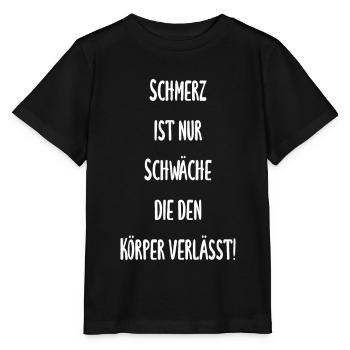 Boxen - Schmerz ist nur Schwäche die den Körper - Stanley/Stella Kinder T-Shirt MINI CREATOR  - Schwarz - Vorne - Mikhail (115cm)